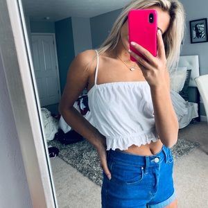 white crop tank top